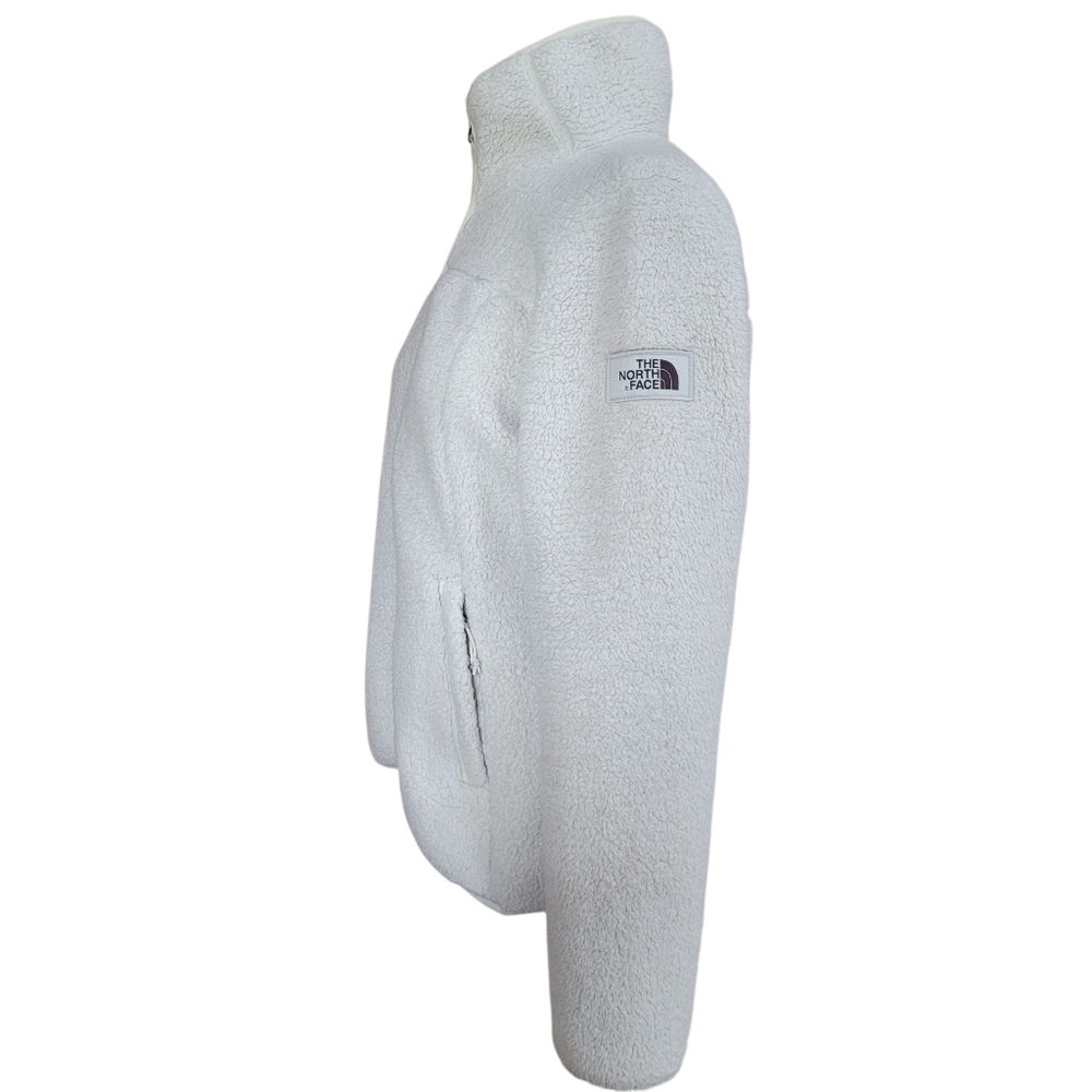 The North Face Cream Sherpa Fleece Zip Front Jacket Women’s Size M - Picture 3 of 8